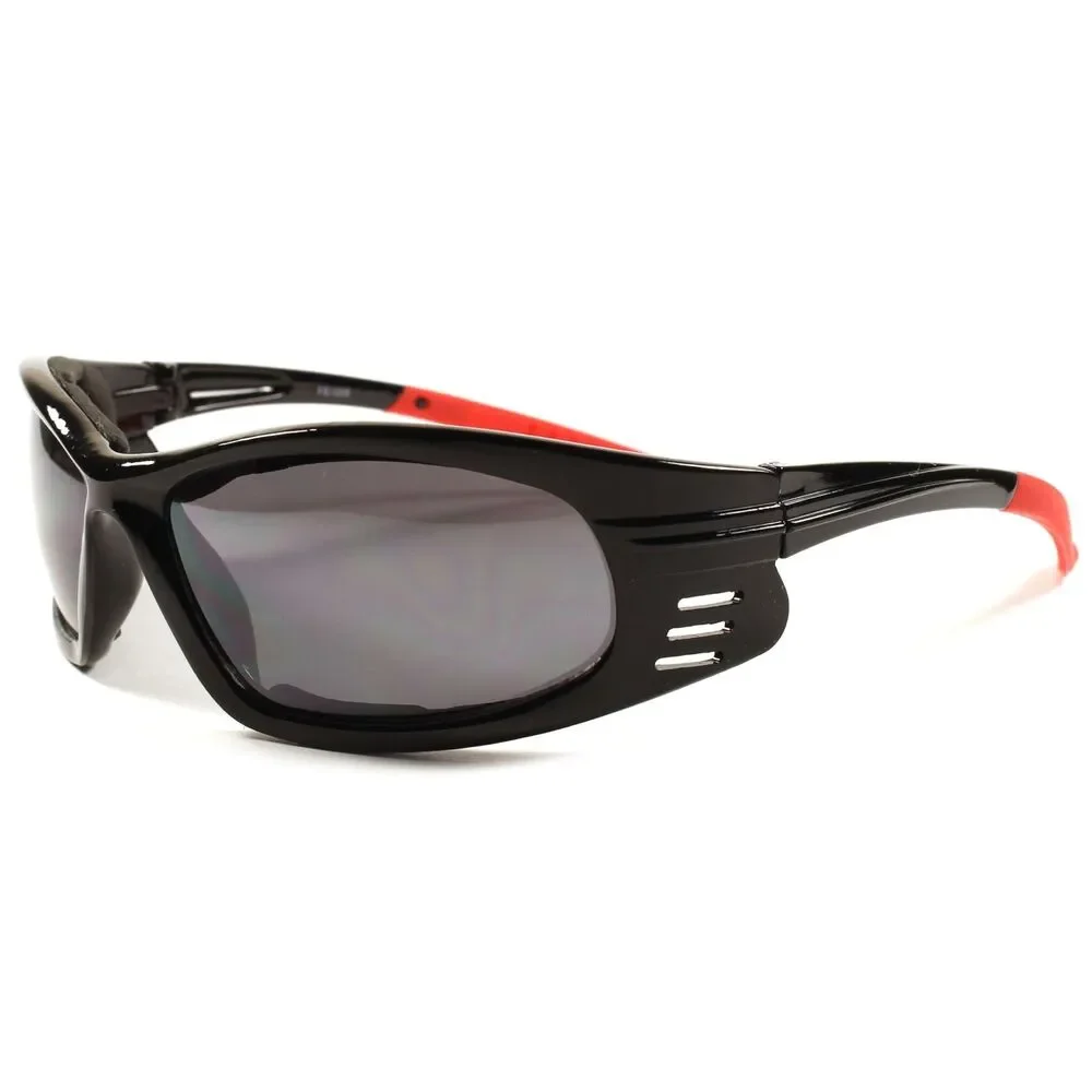 Black Motorcycle Dirt Bike Foam Padded Wrap Sport Goggles Sunglasses F14